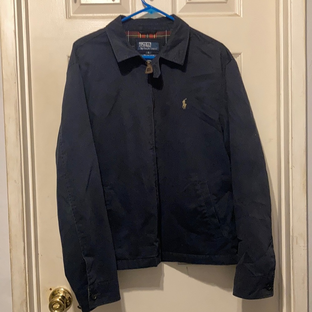 Navy polo Ralph Lauren crew neck zip up